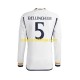 Camisola Real Madrid Jude Bellingham 5 Homem Equipamento Primeiro 2023-2024 Manga Comprida